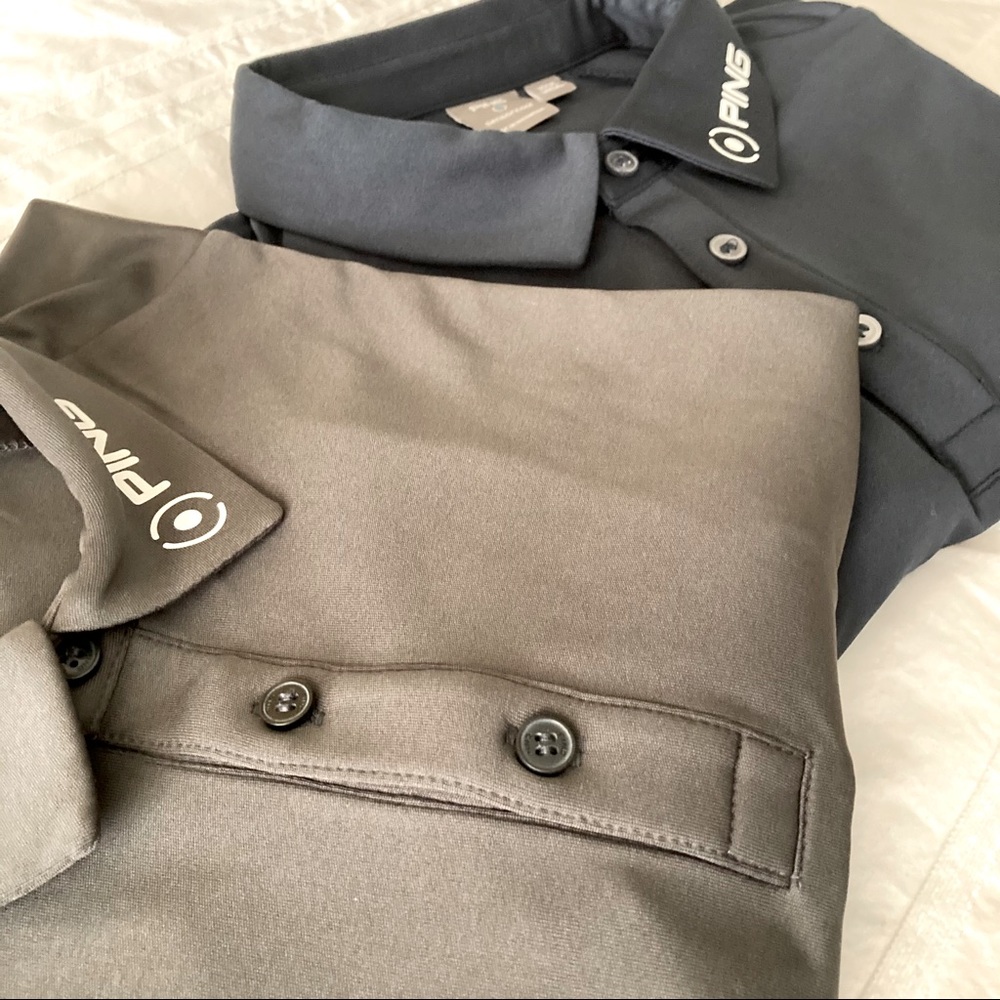 PING Golf Men’s Harrison Solid Polos - Lot of 2